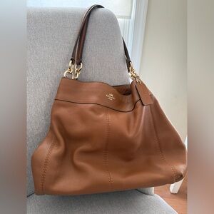Coach Brown Leather Slouchy Shoulder Bag